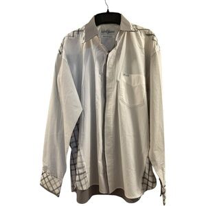 27. platinum cotton clothing Men Button Down Dress Shirt grey & White